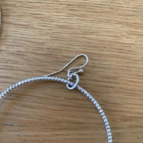 Silver Hoop Earrings with dangling design - Picture 5 of 7